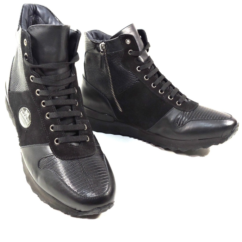 BALDININI 🇮🇹 MEN'S BLACK LEATHER COMFORT WINTER ANKLE BOOTIE